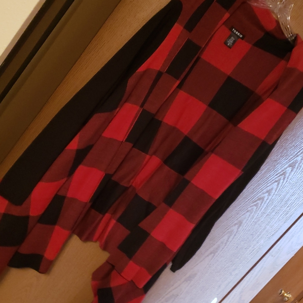 Torrid Buffalo plaid cover up